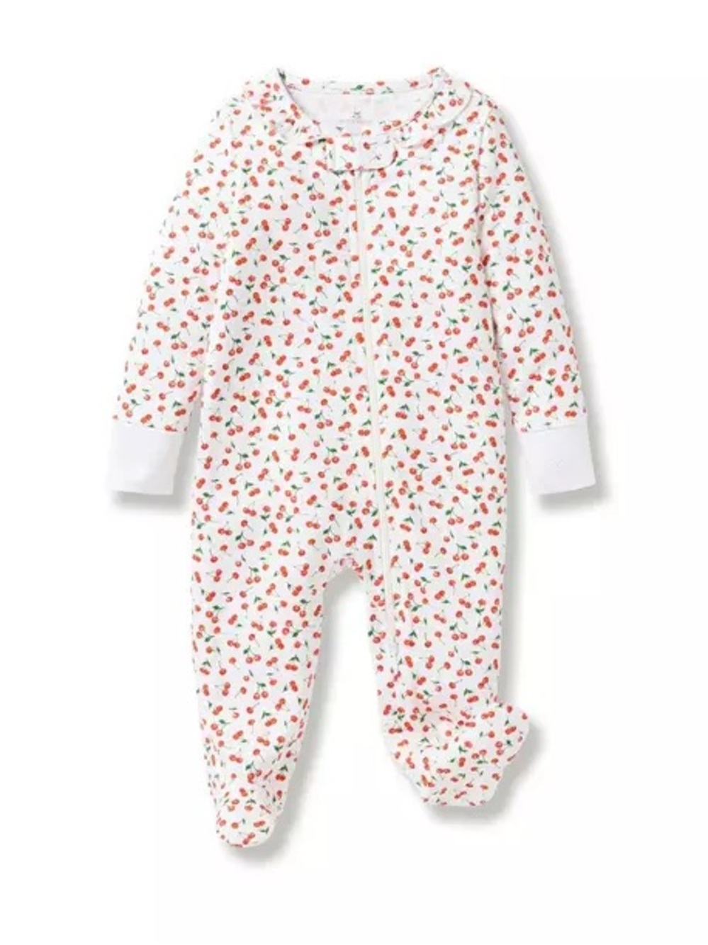 Petite Plume Baby Girls Cherry Print One-Piece Footed Pajamas
